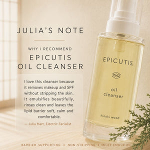 Epicutis Oil Cleanser Professionaly recommended by Facialist Julia Hart