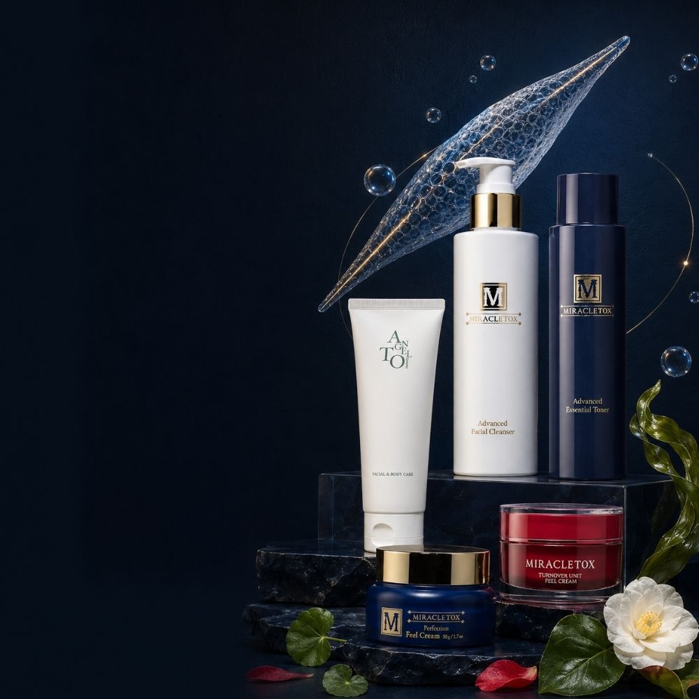 Miracletox Korean skincare collection with Microspear technology, barrier repair creams and liquid microneedling treatments