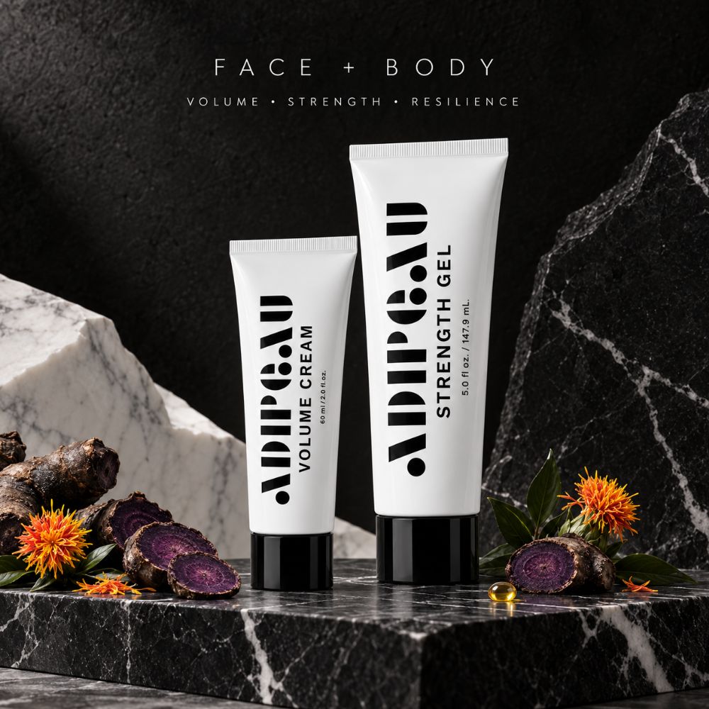 Adipeau Face and Body Bundle builds skin strength, volume and resilience.