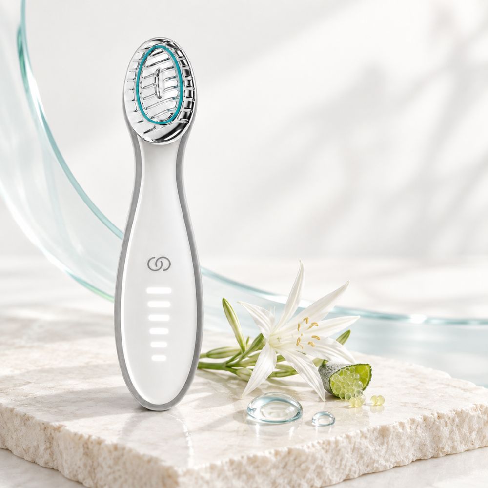 Nu Skin ageLOC Boost at home Microcurrent Device, for glow, hydration and brightening.