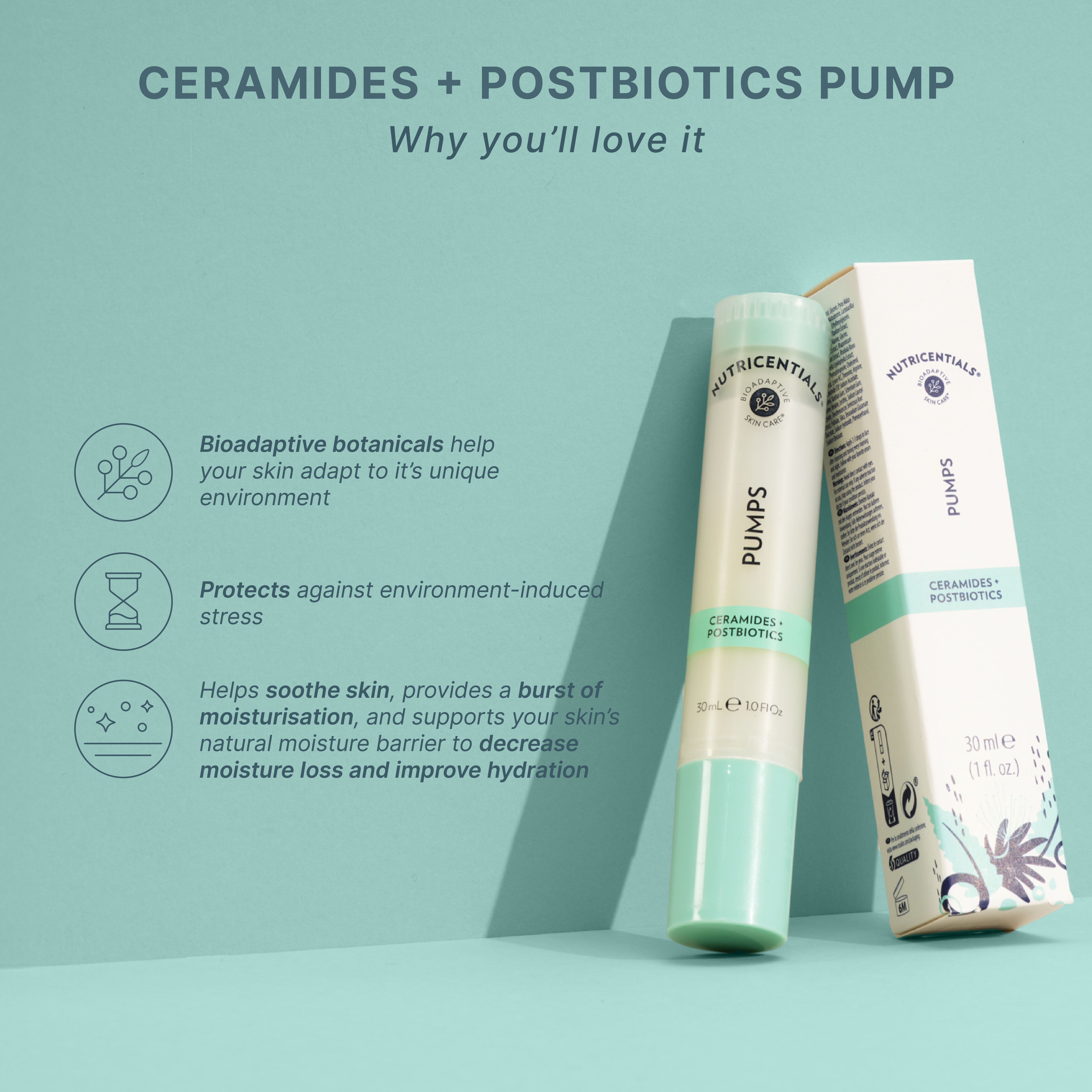 Nu Skin Ceramides and Postbiotics Pump Serum