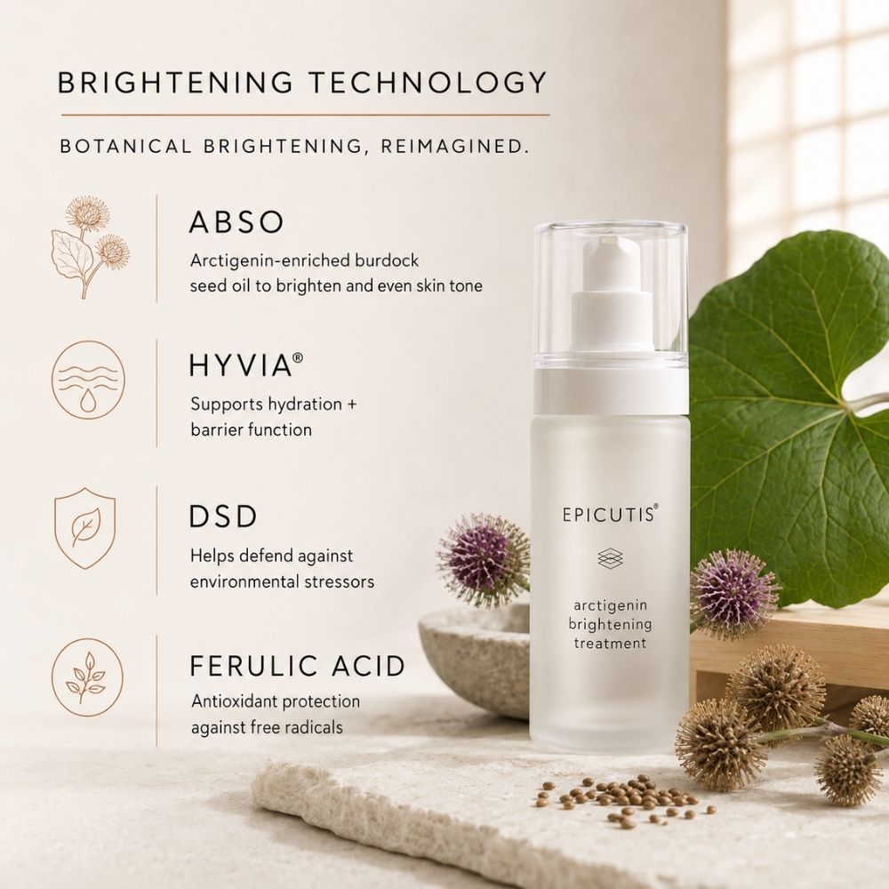 Epicutis Arctigenin Brightening Treatment Serum, skin Pigmentation Brightening benefits with clean skincare ingredients.