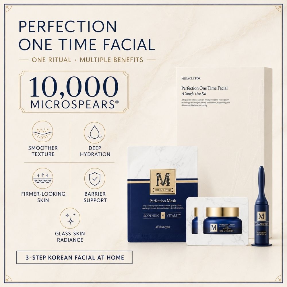 Miracletox Perfection One Time Facial Liquid Microneedling 3 Step Korean Facial
